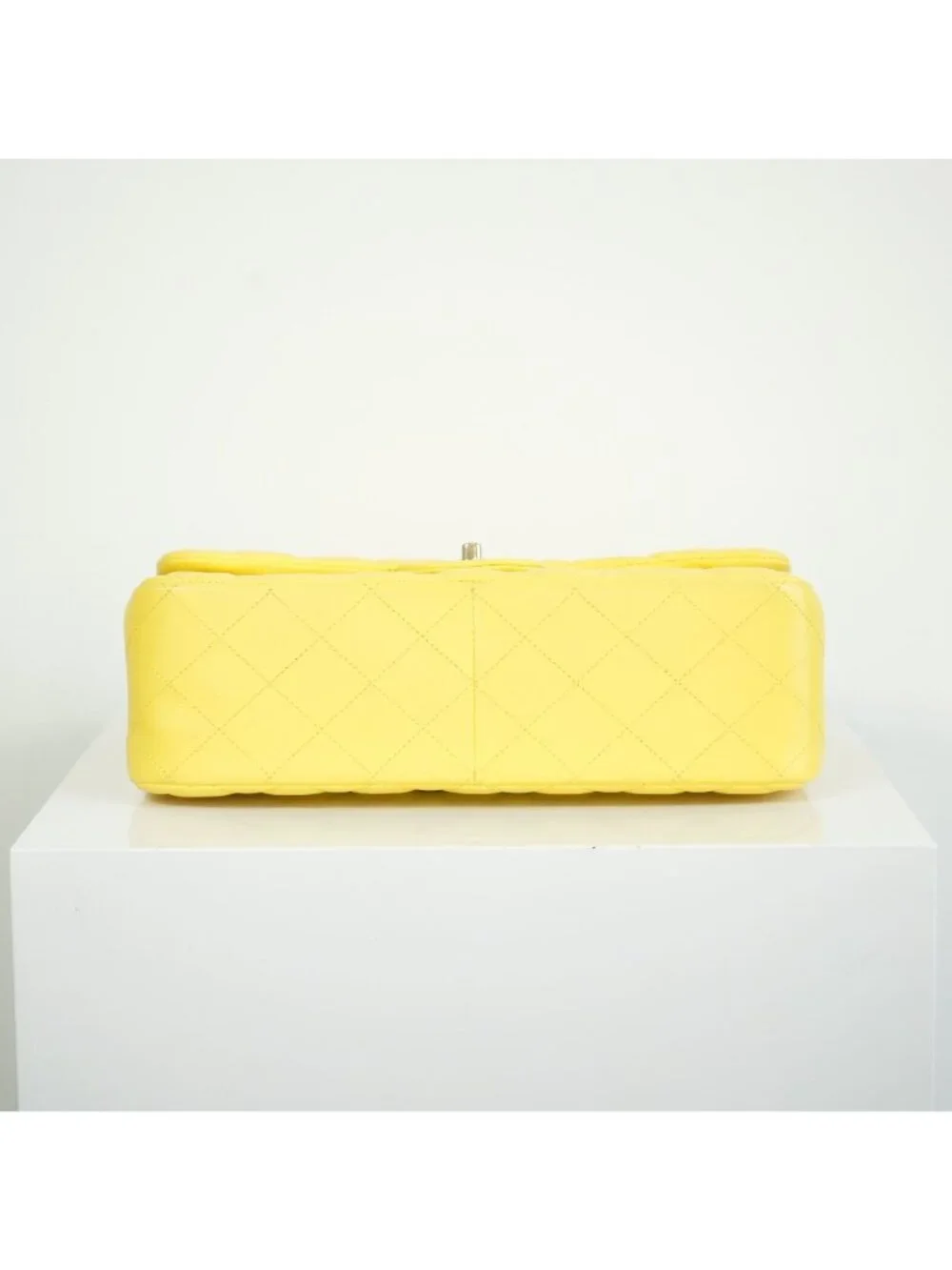 Chanel Yellow Lambskin Jumbo Double Flap Bag Full Set